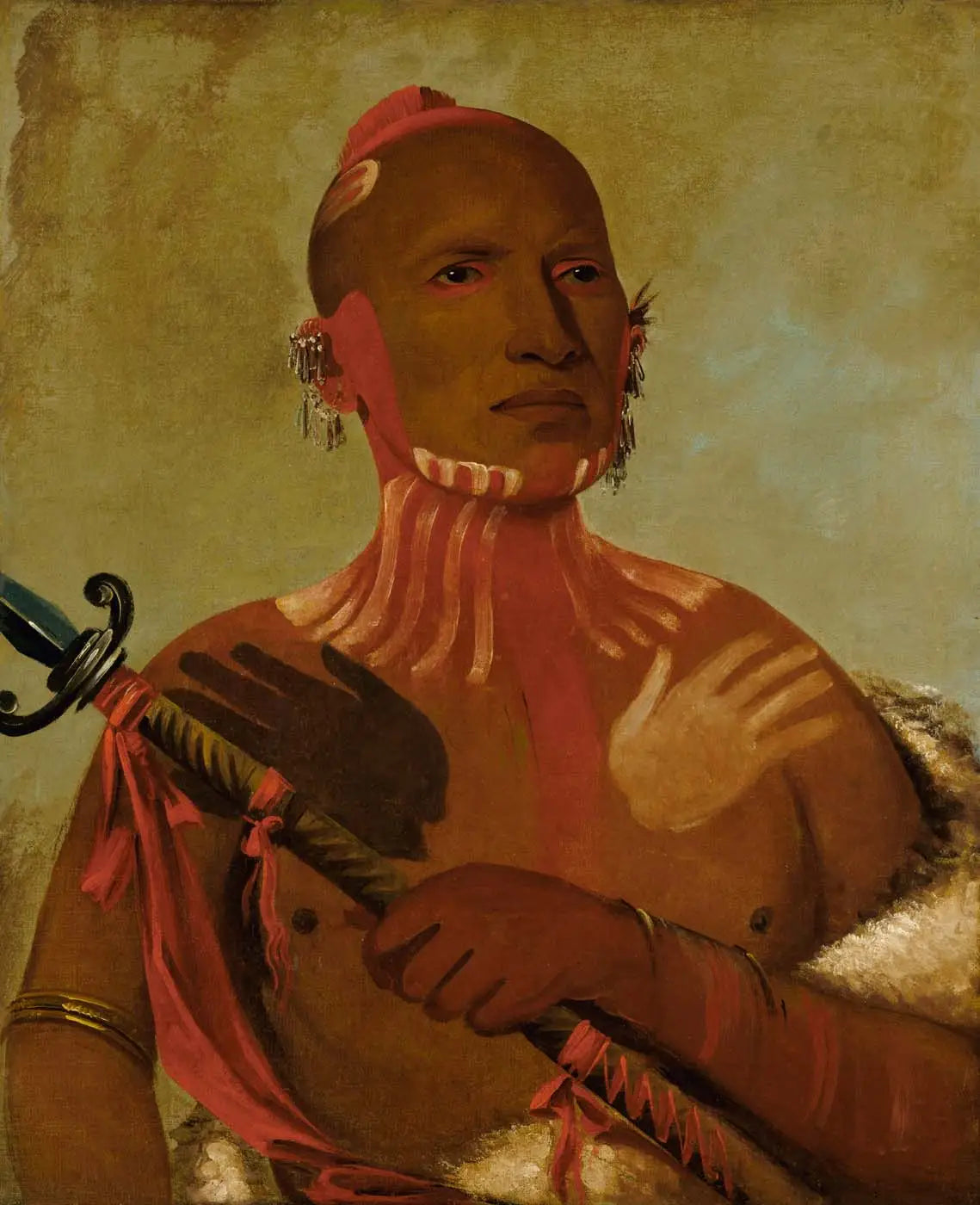 Wée-sheet tête d’esturgeon un guerrier renard - George Catlin - Alpha Reproduction