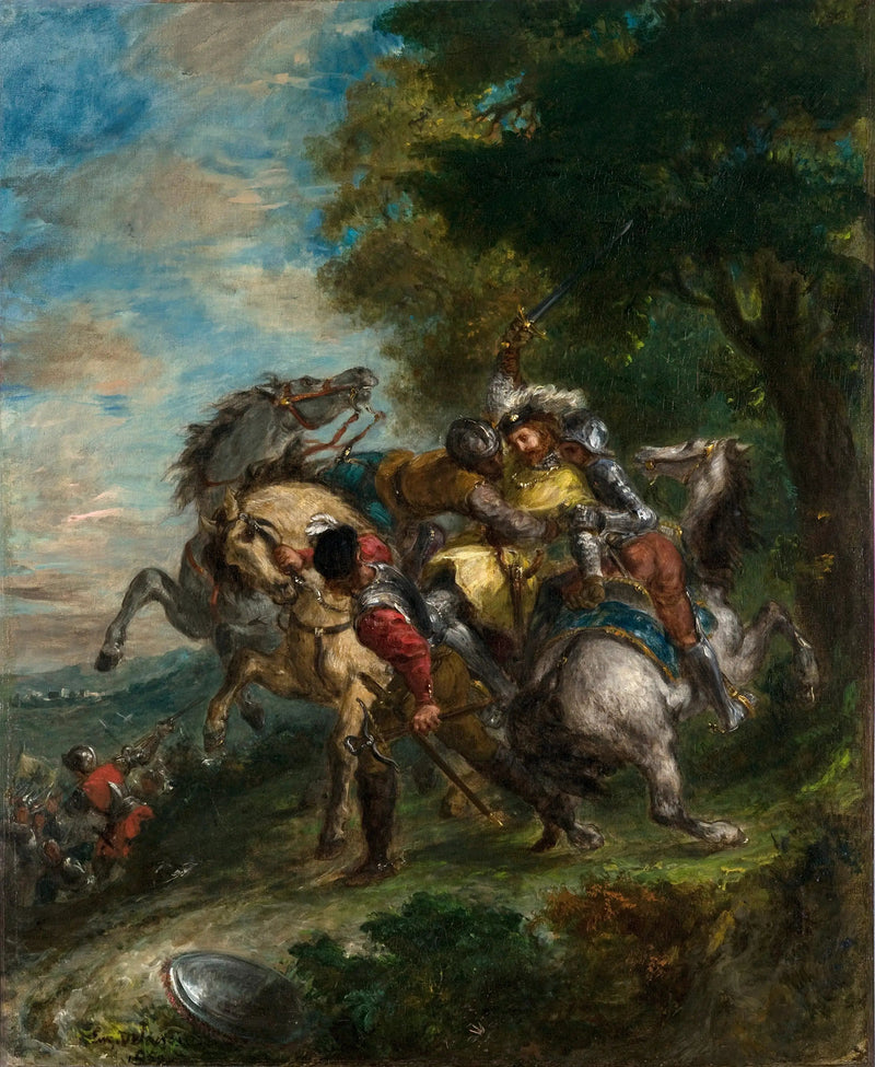 Weislingen catturato dagli uomini di Götz - Eugène Delacroix