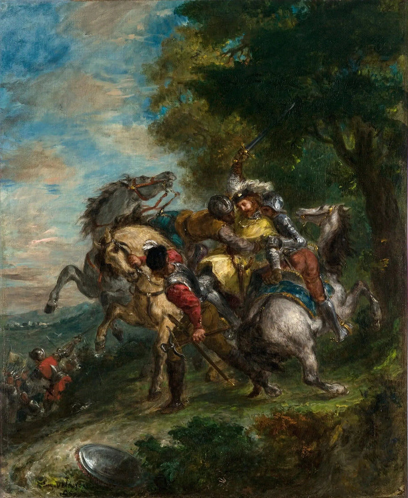 Weislingen catturato dagli uomini di Götz - Eugène Delacroix