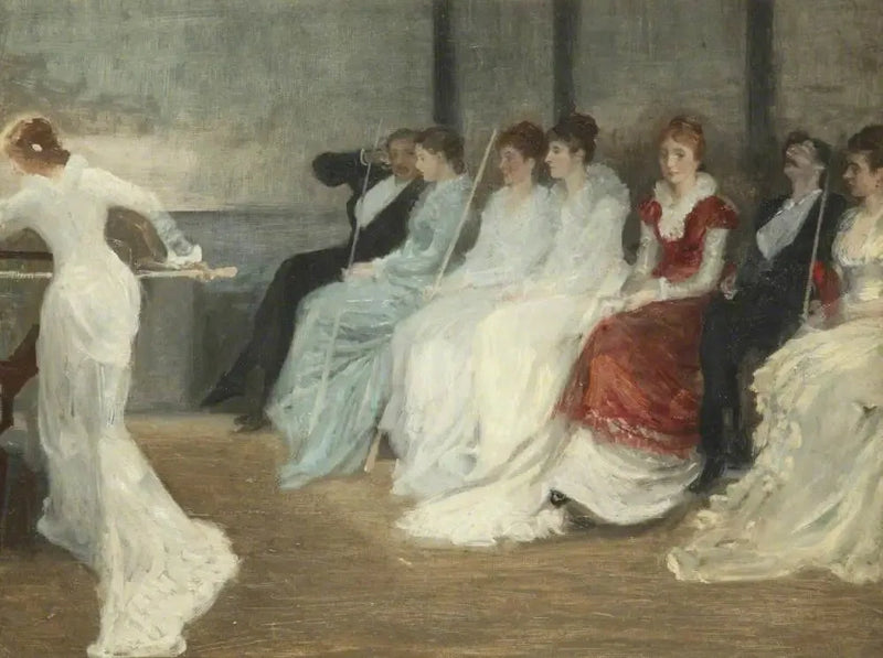 Whistler e la famiglia Leyland nella sala da biliardo, Speke Hall - James Abbott McNeill Whistler