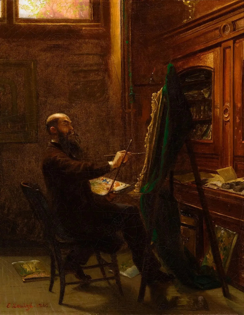Worthington Whittredge nel suo studio di Tenth Street - Emanuel Leutze