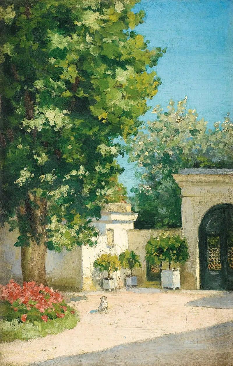 Yerrès. Dall'edicola, il portico della dimora familiare - Gustave Caillebotte