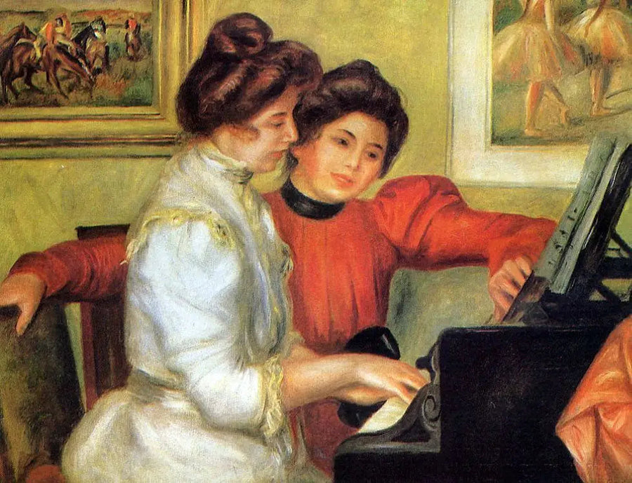 Yvonne et Christine Lerolle au piano - Pierre-Auguste Renoir image 1 tableau peint à l’huile sur toile