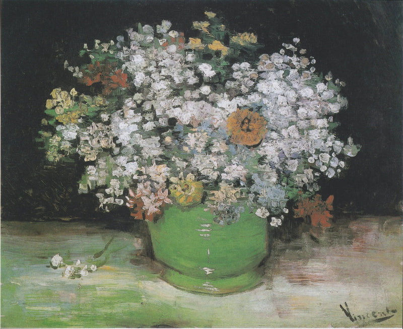 Zinnie e gerani in un vaso - Vincent van Gogh